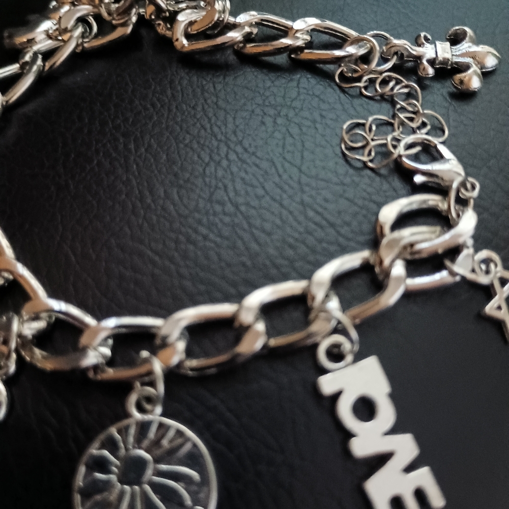 Adorable New Women's Cute Anklet Charm Silver 24cm Gothic Men Bracelet - Picture 4 of 6
